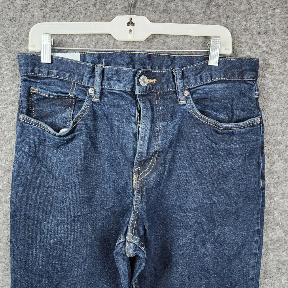 H&M Slim‎ Jeans Women 33/32 Dark Indigo Blue Stretch Denim Mid Rise Classic